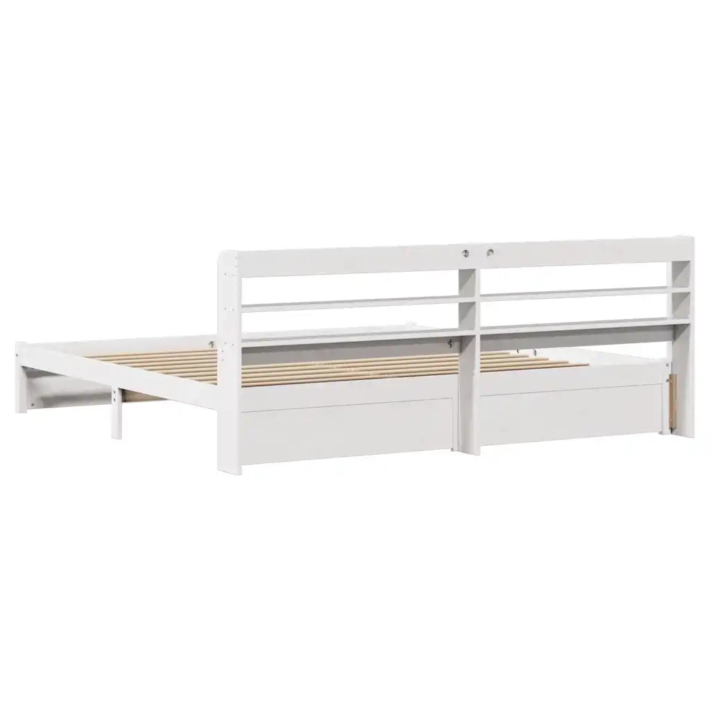 Giroletto con Testiera senza Materasso-Struttura Letto Bianco 180x200 cm 464672