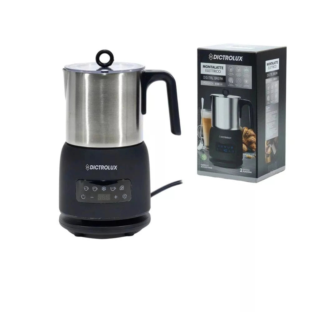Trade Shop - Montalatte Macchina Per Latte Cappuccino Monta Schiuma Elettrico 550w Display Led -
