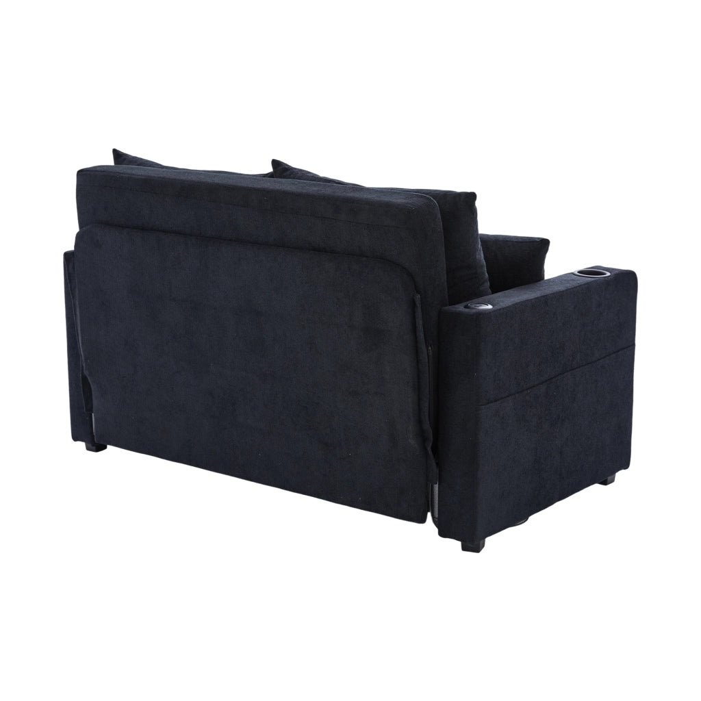 Sofa multifunzionale pieghevole - Zephmum - Con tasche di stivaggio USB e porta bicchieri
