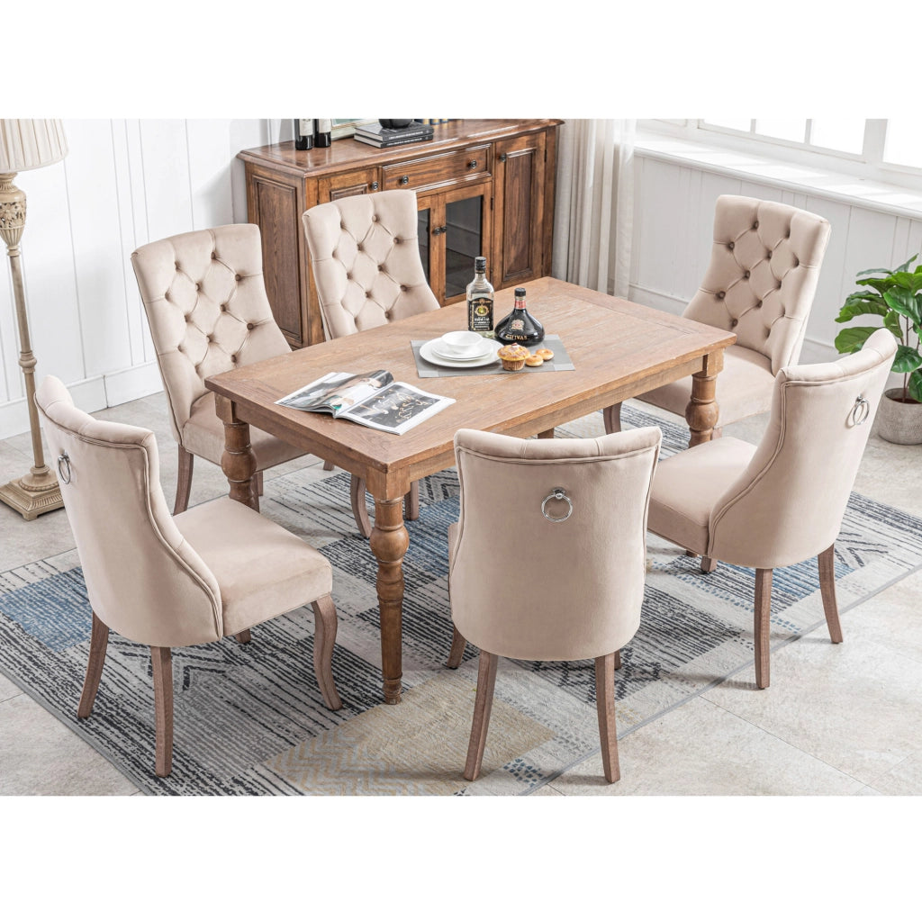 Sedia imbottita 97x51x47 cm con schienale ergonomico in velluto beige