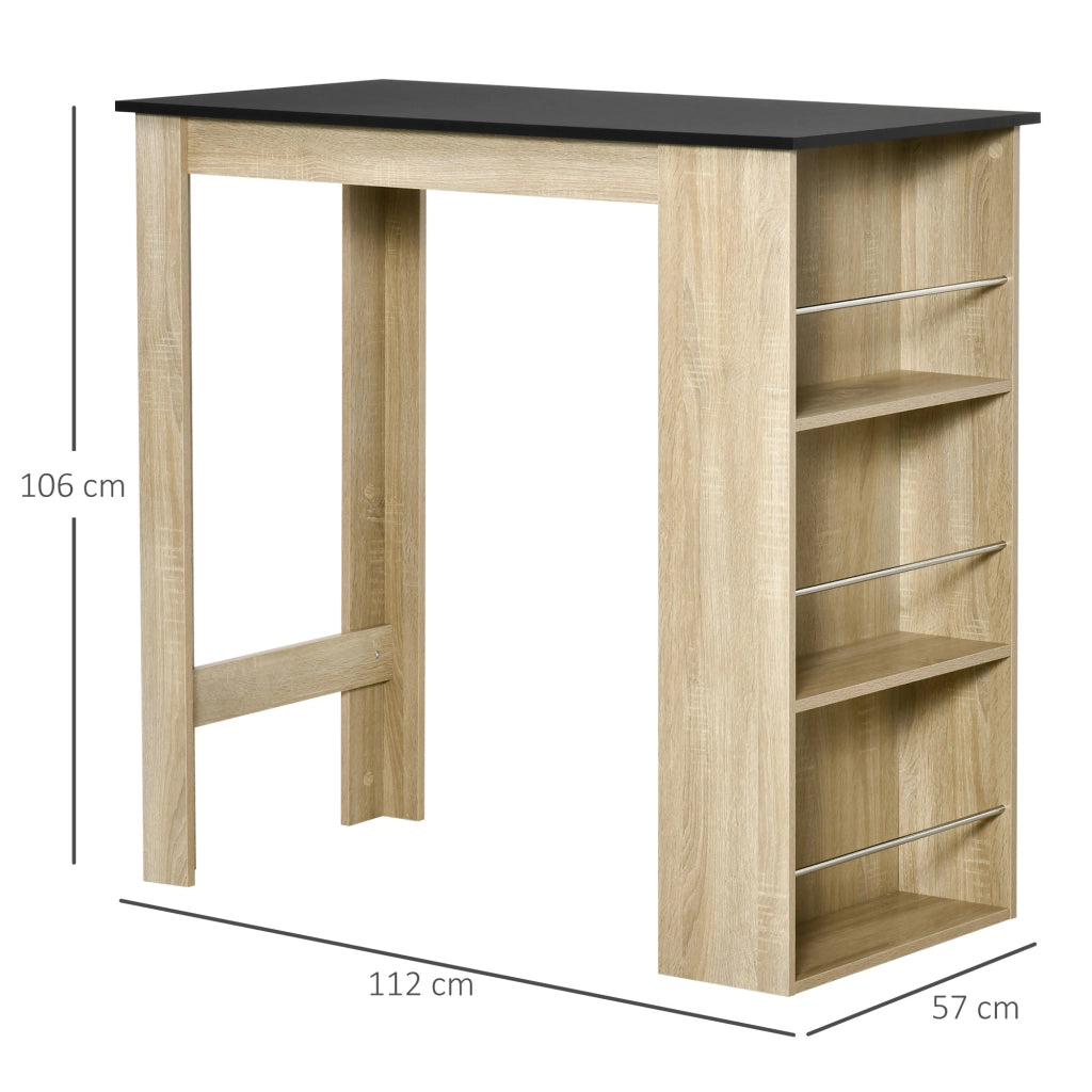 Tavolo da bar ¨C zephmum ¨C 112x57x106 cm effetto quercia chiaro nero