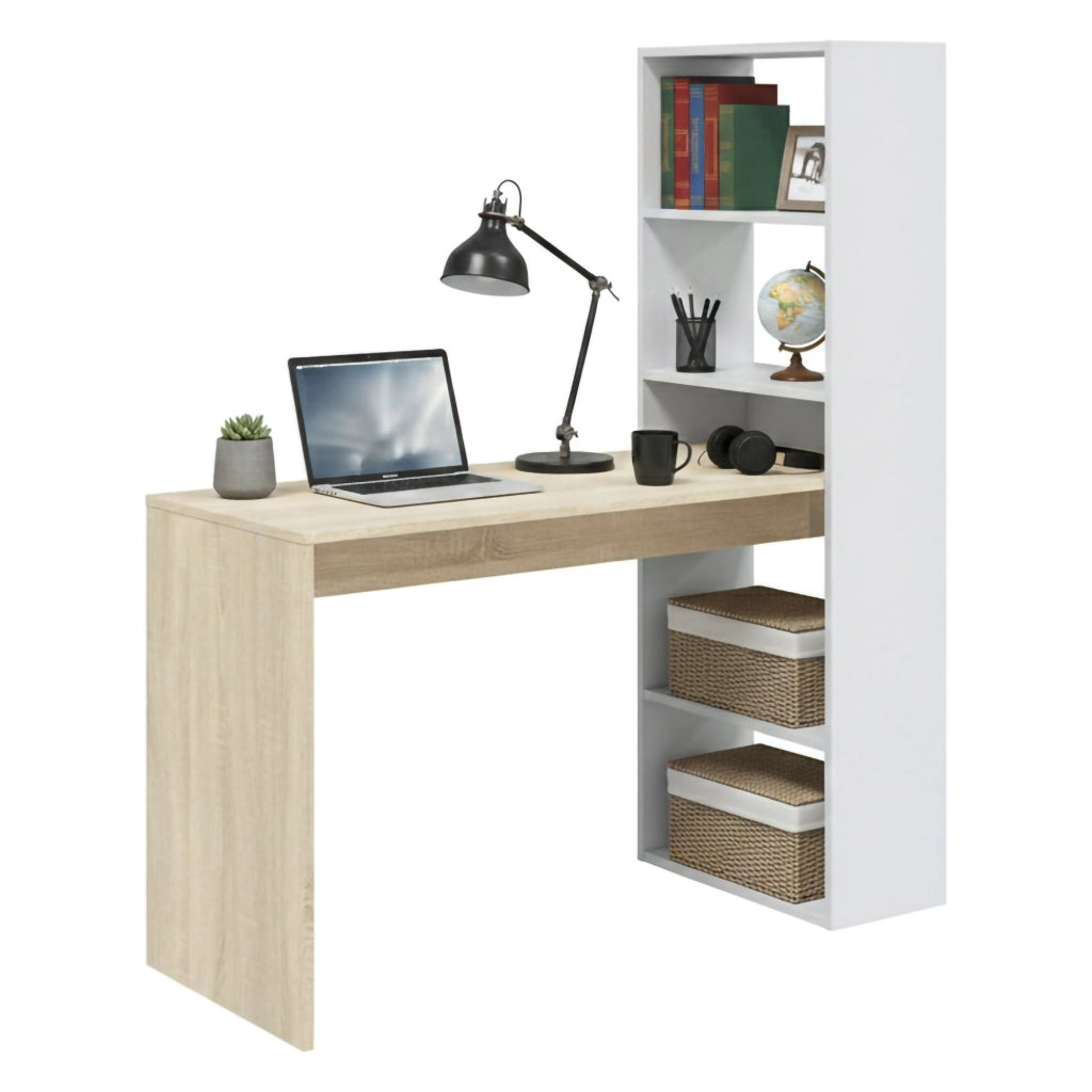 Ali, Scrivania 5 Ripiani, 120x53x144h cm Bianco