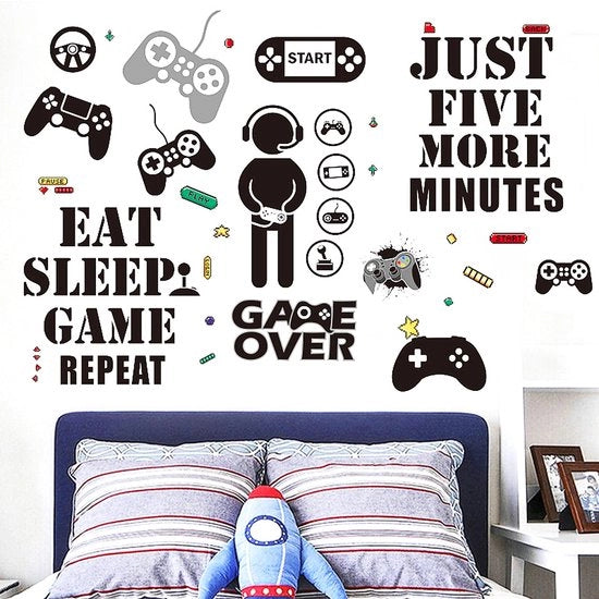 Decalcomanie per Parete, 36 Pezzi Decalcomanie Zona Gioco Parete Decorazione per Bambini Decals per Parete con Design per Sala da Gioco