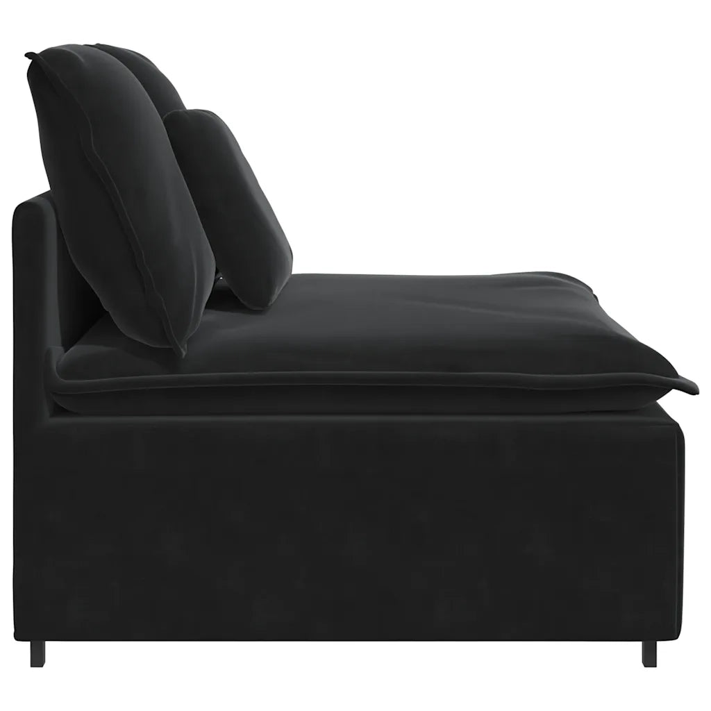 Modulo Centrale Divano Modulare con Cuscini Nero 100 cm 4104434