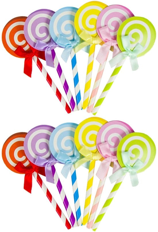 Decorazioni per torte durevoli - 12 pezzi da 4.7*1.9 in - Decorazioni per cupcake riciclabili