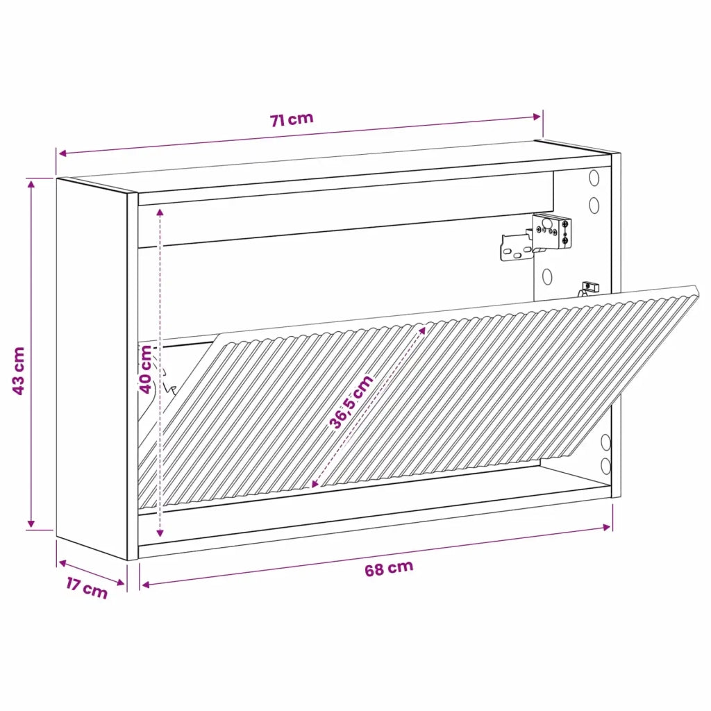 Mobiletto per Scarpe da Muro ARNHEM 71 x 17 x 43 cm 896633