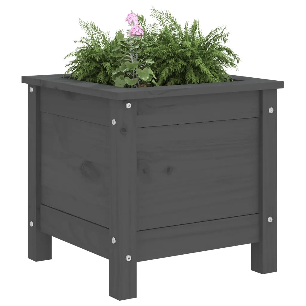 Fioriera da Giardino Grigia 40x40x39 cm Legno Massello di Pino 825249