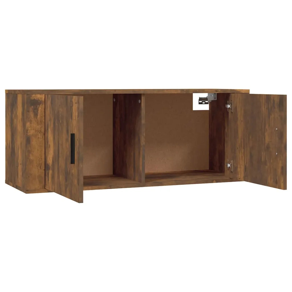 Set Mobili Porta TV 3 pz Rovere Fumo in Legno Multistrato 3188419