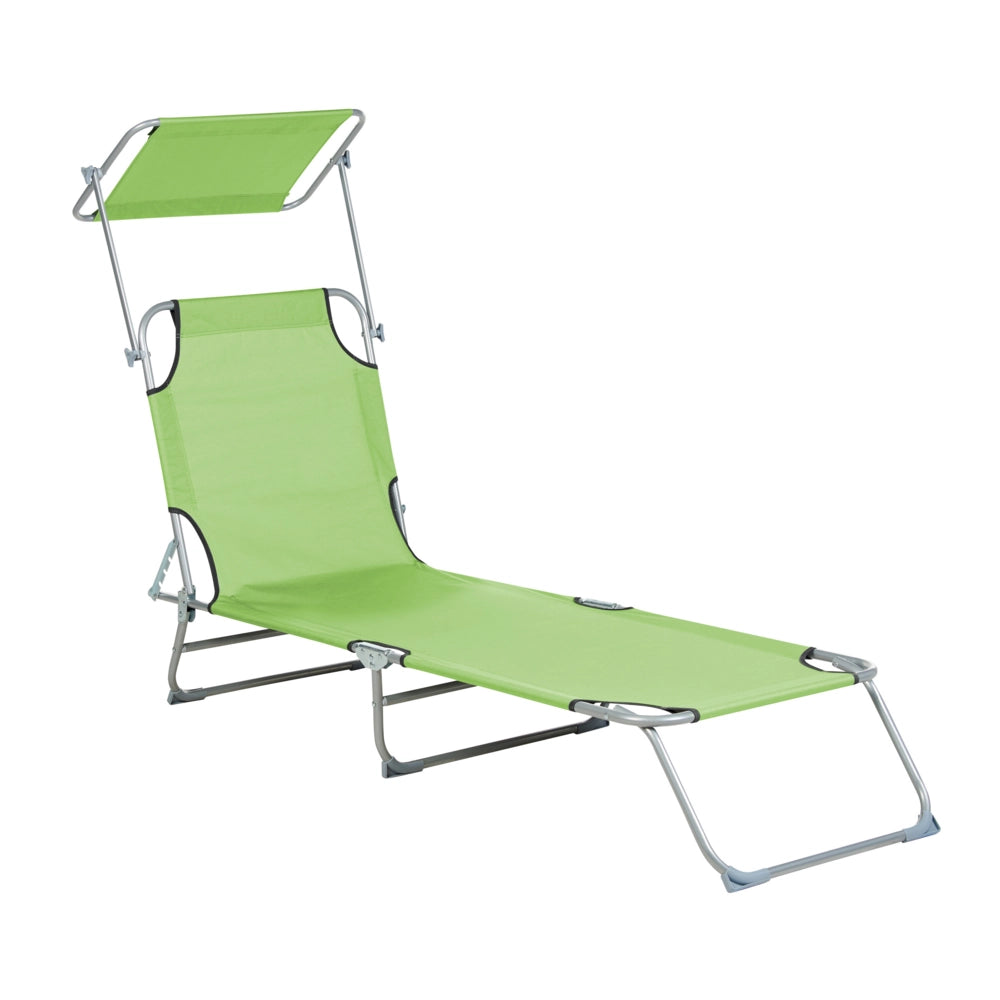 Sdraio da Giardino Prendisole in Acciaio e Tessuto color Verde Lime esterno bordo piscina design moderno
