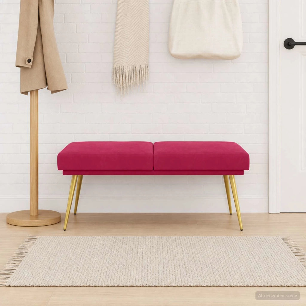 Panchina a doppio strato Rosso Vino 120 x 45 x 46 cm Velluto 42038590