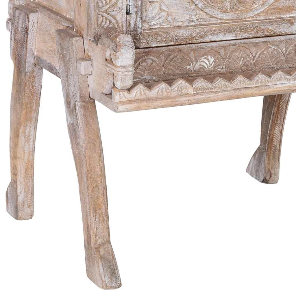 Comodino legno marrone finitura artigianale 50x47x66 cm