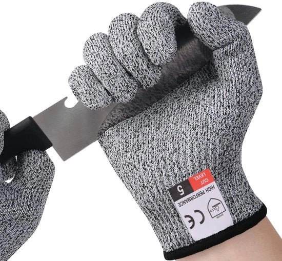 Manuali da lavoro - Manopole snipate per uomini - 2 paia - Manopole protettive snipate livello 5 - Adatte per cucina, giardinaggio, fai da te, attività all'aperto, prevenzione di lesioni da taglio - Qualità alimentare - XL