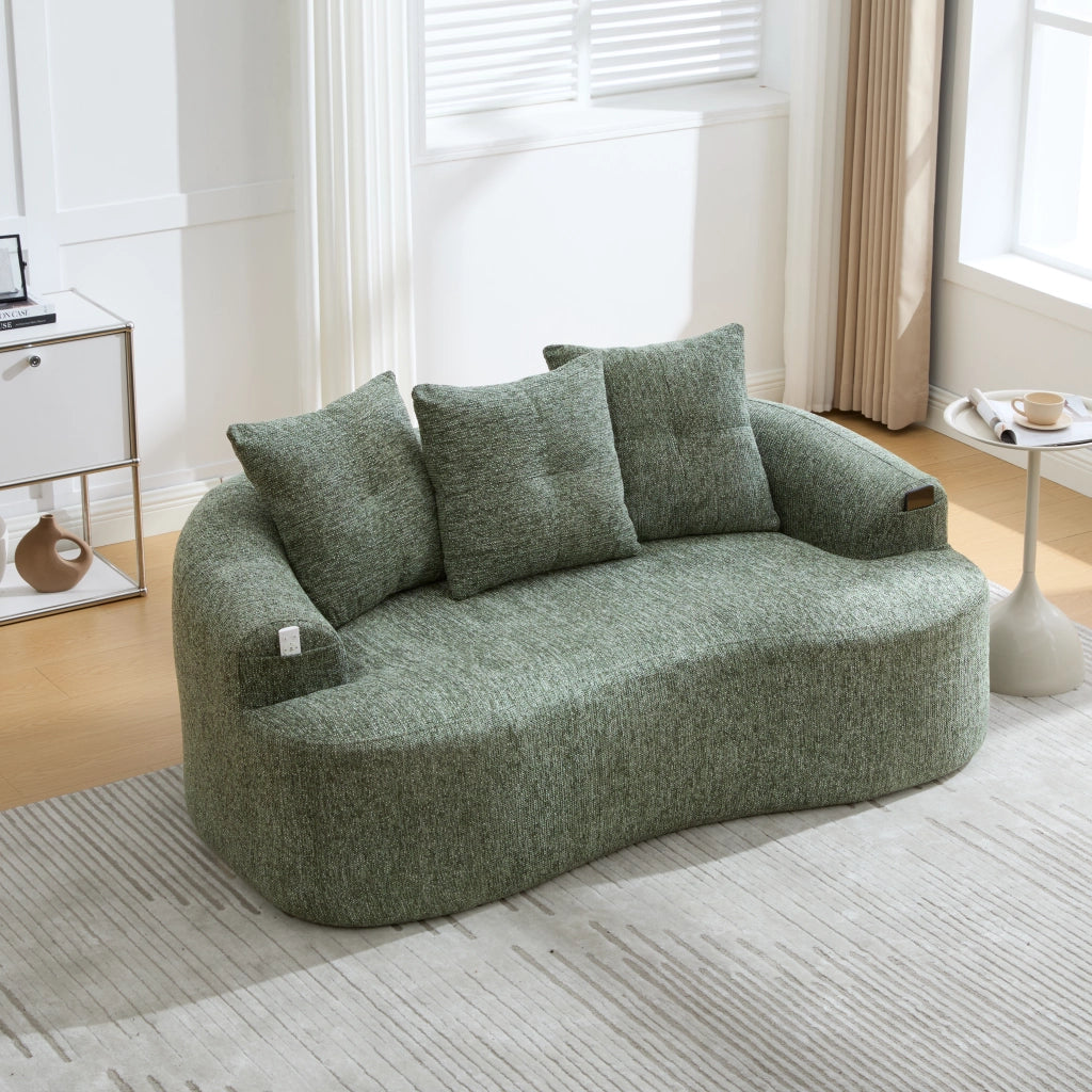 Divano 2 Posti con Cuscini in Tessuto Chenille ¨C Xylo ¨C Grigio