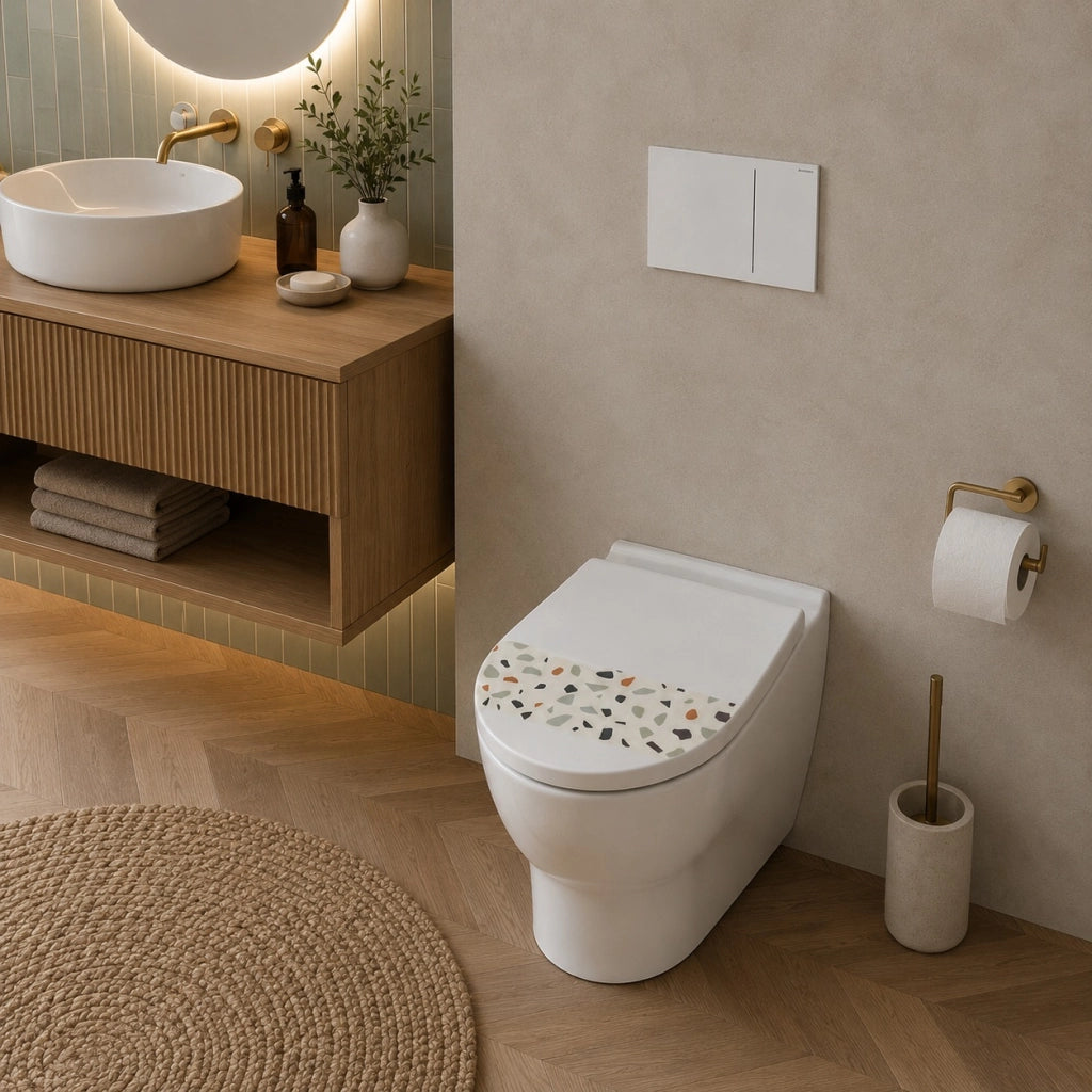 Copriwater MDF Stampa Effetto Mosaico Universale 43x38 cm 59124