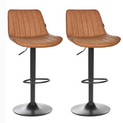 Set di 2 sedie da bar in pelle sintetica marrone gambe in acciaio nero senza braccioli set da pranzo salotto soggiorno moderno