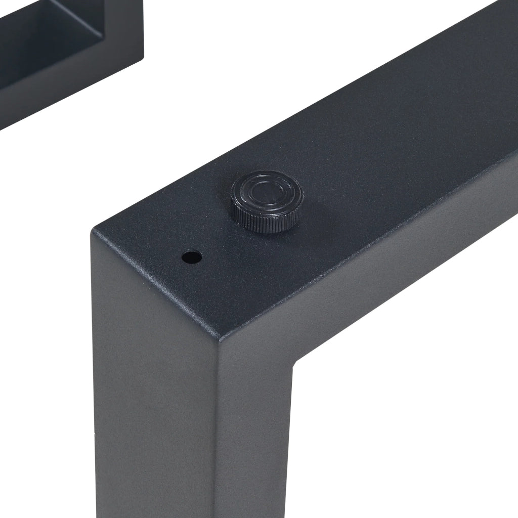 Set di 2 gambe per tavolo da arredamento moderno design originale acciaio 43 x 40 cm nero 03_0009679