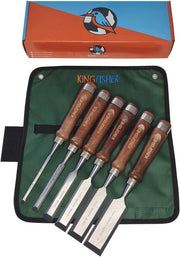 Set di beccataglio con 6 beccataglio a punta e sacchetto appeso per la lavorazione del legno