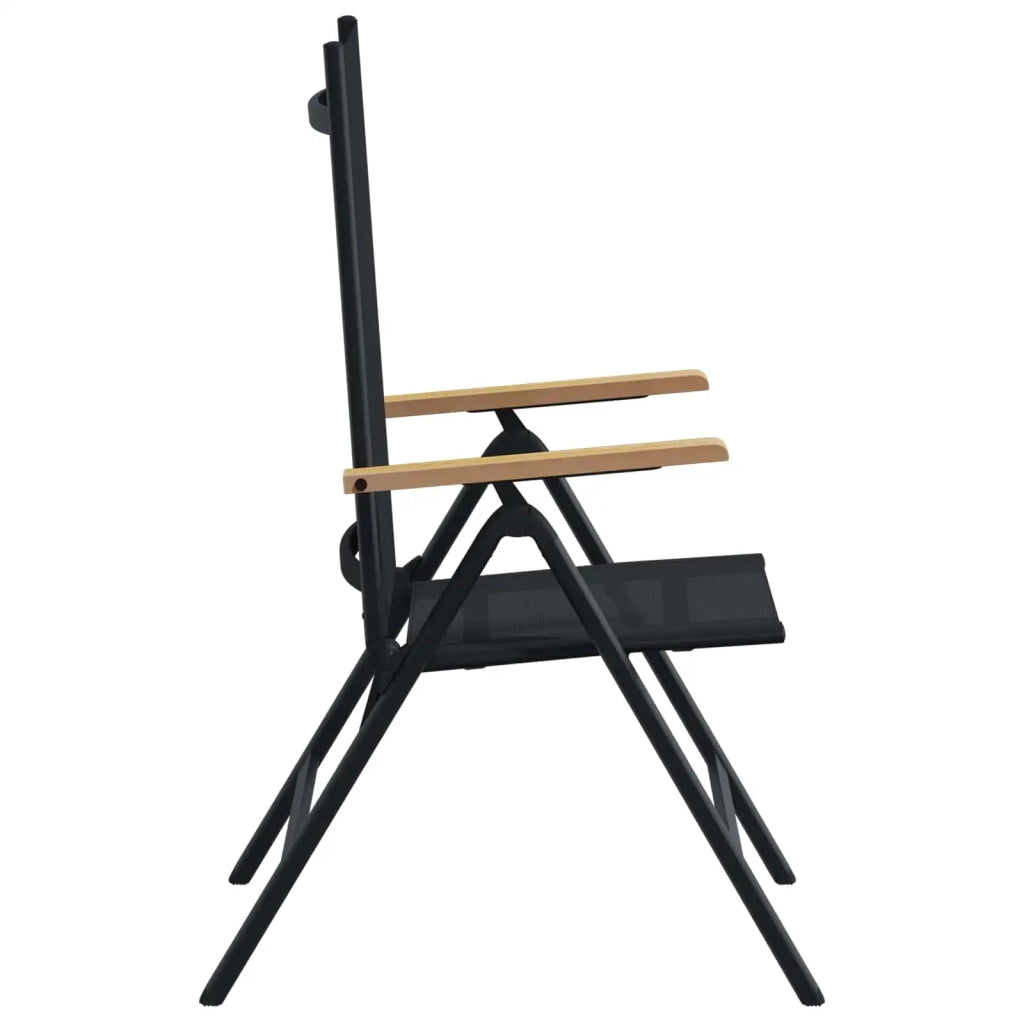 Sedie da giardino reclinabili 2 pcs Nero 58 x 73 x 111,5 cm