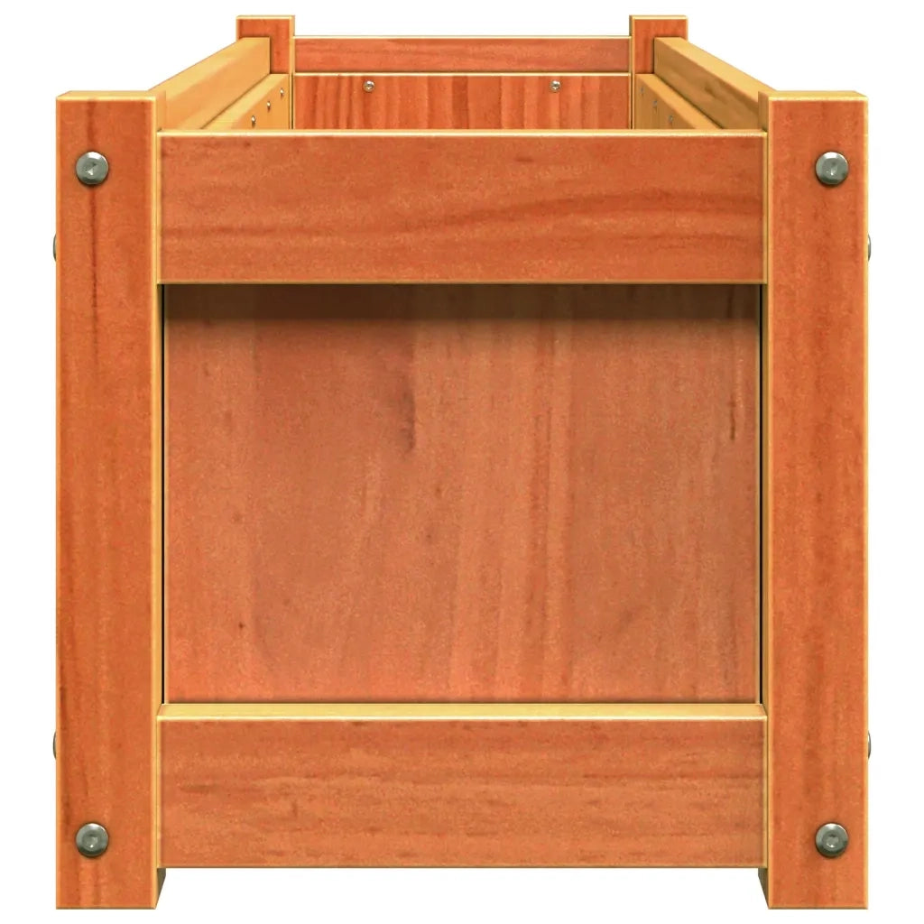 Fioriera Giardino-Vaso da Esterno-Contenitore per Piante Marrone Cera 90x31x31 cm Legno Massello Pino