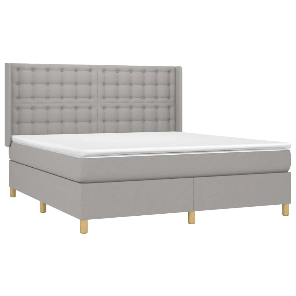 Giroletto a Molle con Materasso Grigio Chiaro160x200 cm Tessuto cod mxl 57890
