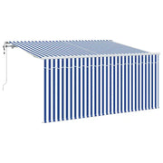 Tenda da Sole | Tenda Retrattile Blu e Bianco 300 x 200 cm