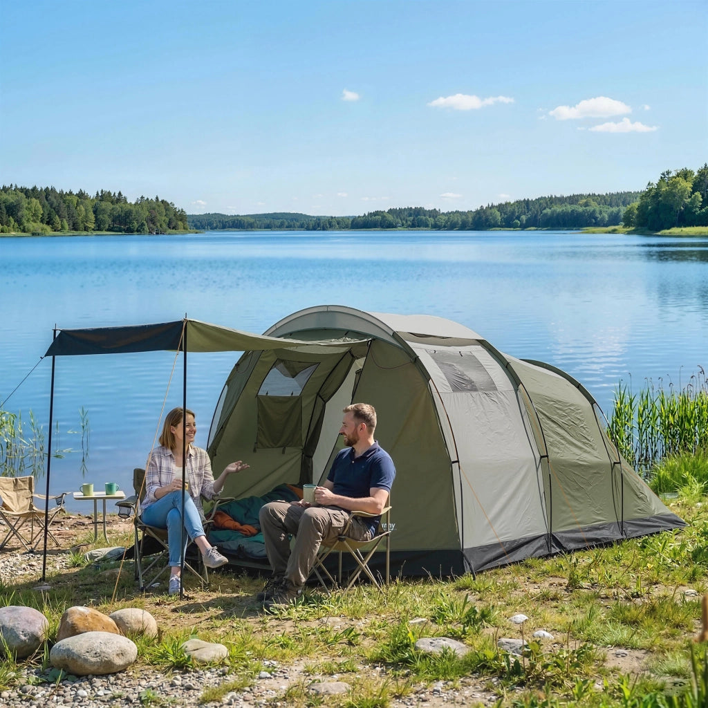 Tenda da campeggio familiare 3-4 persone ¨C zephmum ¨C Verde 3000mm impermeabile