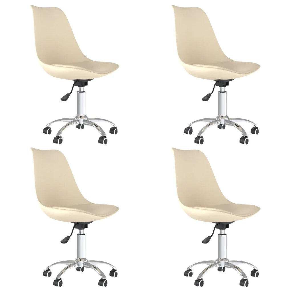 Sedie da Pranzo Girevoli 4 pz Crema in Tessuto cod mxl 29079