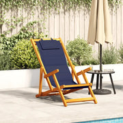 Sedia pieghevole con braccioli in legno di acacia blu e Textilene 4108069
