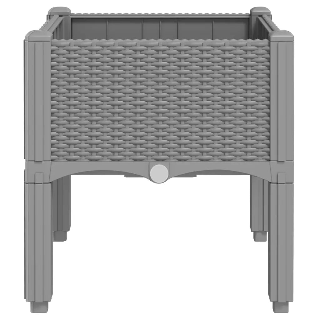 Fioriera da Giardino con Gambe Grigio Chiaro 40x40x42 cm in PP 367887