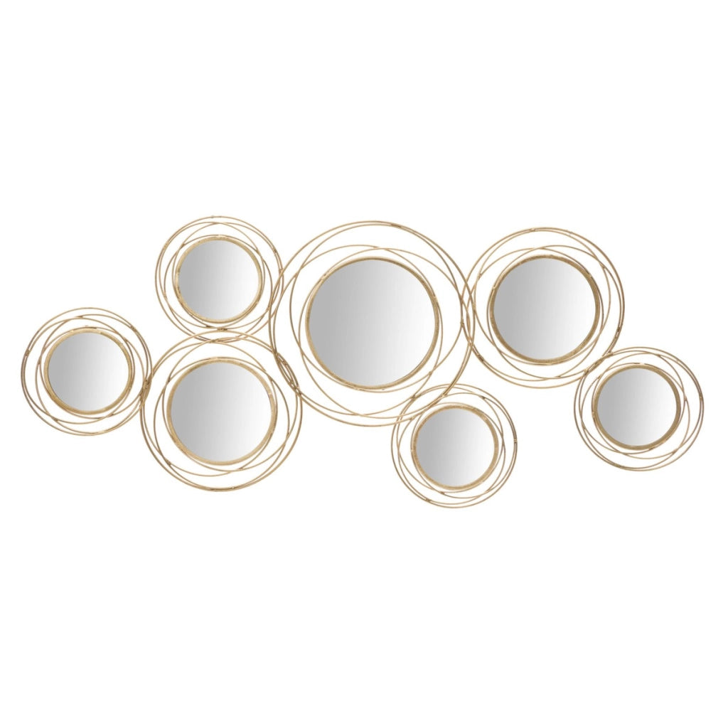 Decorazione in Metallo 3D Cerchi 23, Oro, Metallo, 124,5x4x53,5 cm