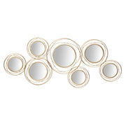 Decorazione in Metallo 3D Cerchi 23, Oro, Metallo, 124,5x4x53,5 cm
