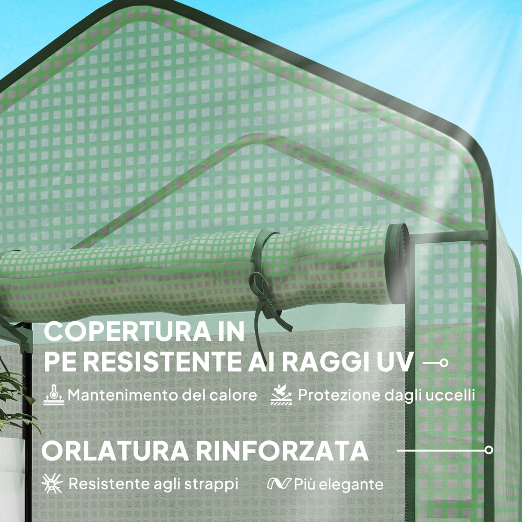 Serra da giardino a 5 livelli ¨C zephmum ¨C 90x49x193 cm verde