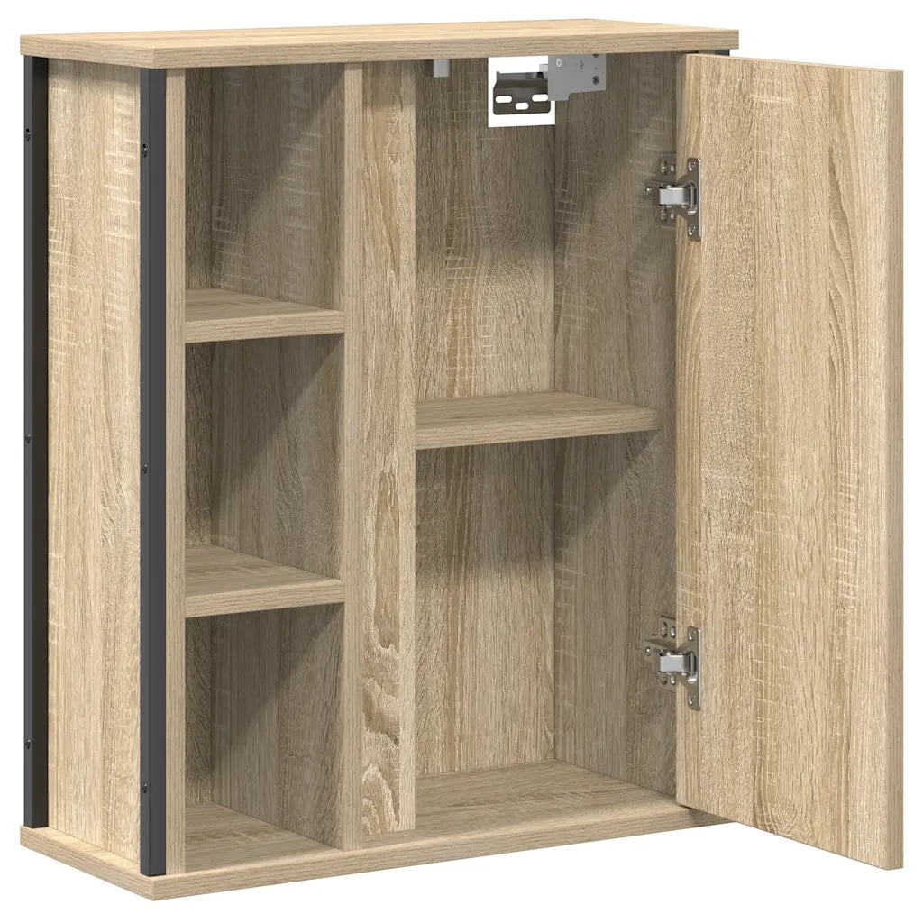 vidaXL Pensile da Bagno con Specchio Rovere Sonoma 50x21x60 cm