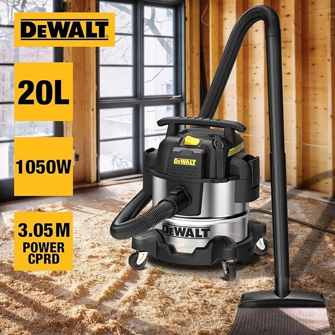 Aspiratore 20 LT solidi e liquidi con presa utensili fusto in acciaio -  DXV20SPTA