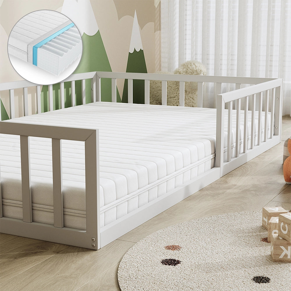 Vitalispa Letto per bambini Bianco 120x200 con materasso