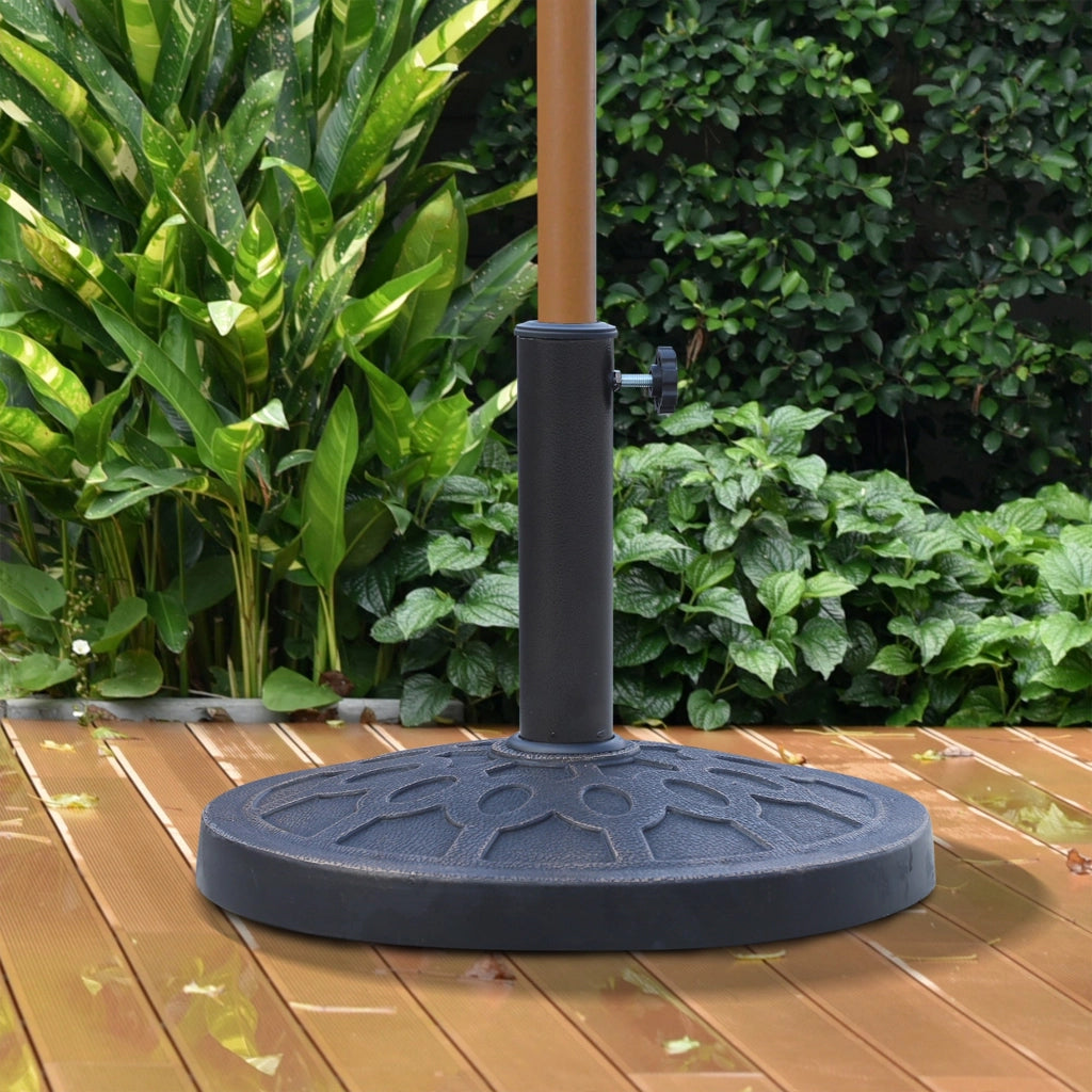 Base per Ombrellone Rotonda Ø45 cm per Pali da Ø3,8 e Ø4,8 cm in Resina e Acciaio Bronzo