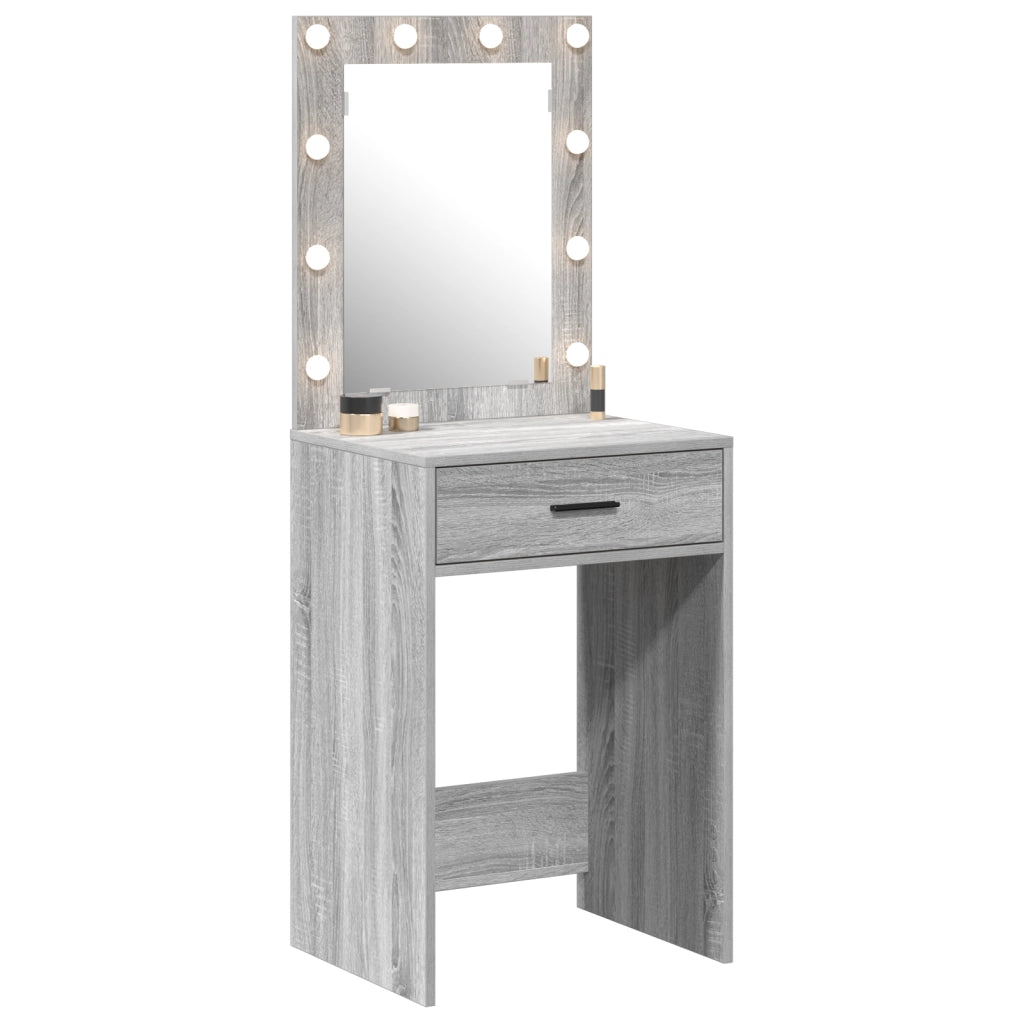 Tolette con luci LED Grigio Sonoma 50x41x135 cm