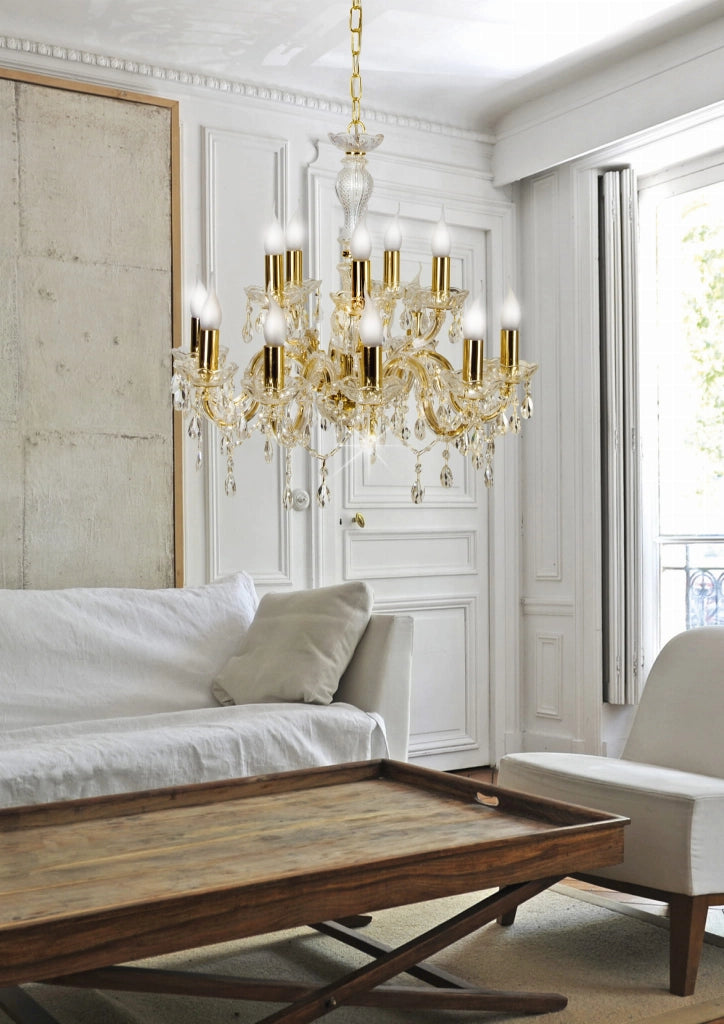 Lampadario Candellux Maria 12xE14 oro regolabile Ø62