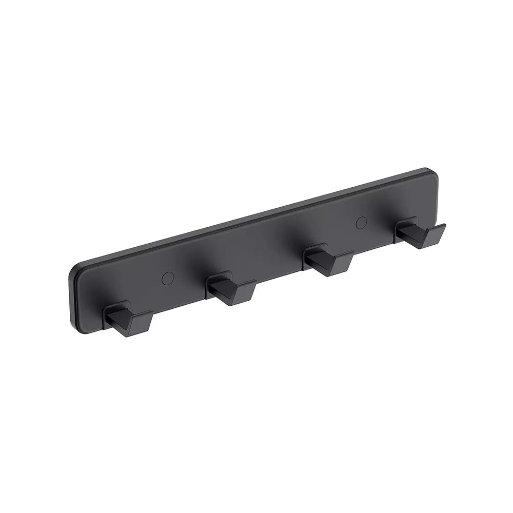 Barra porta abiti con 4 ganci nero opaco - Serie Blend