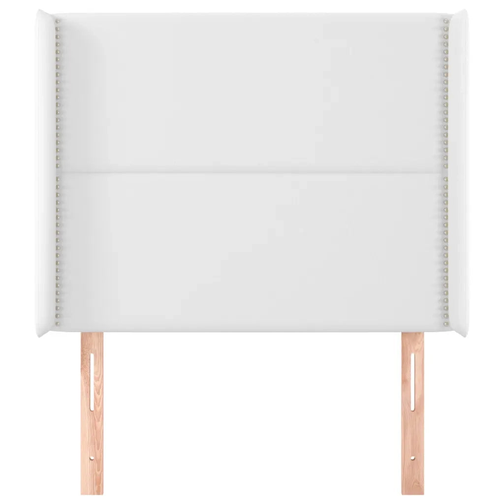 Testiera ad Orecchio Bianco 103x16x118/128 cm in Similpelle