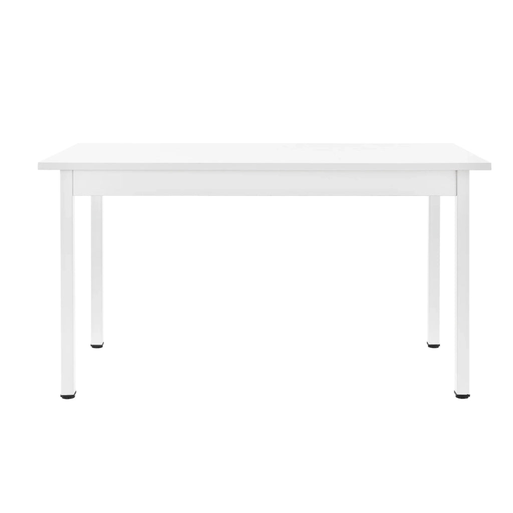 Tavolo da cucina scrivania MDF impiallacciato acciaio 140 cm bianco 03_0004294