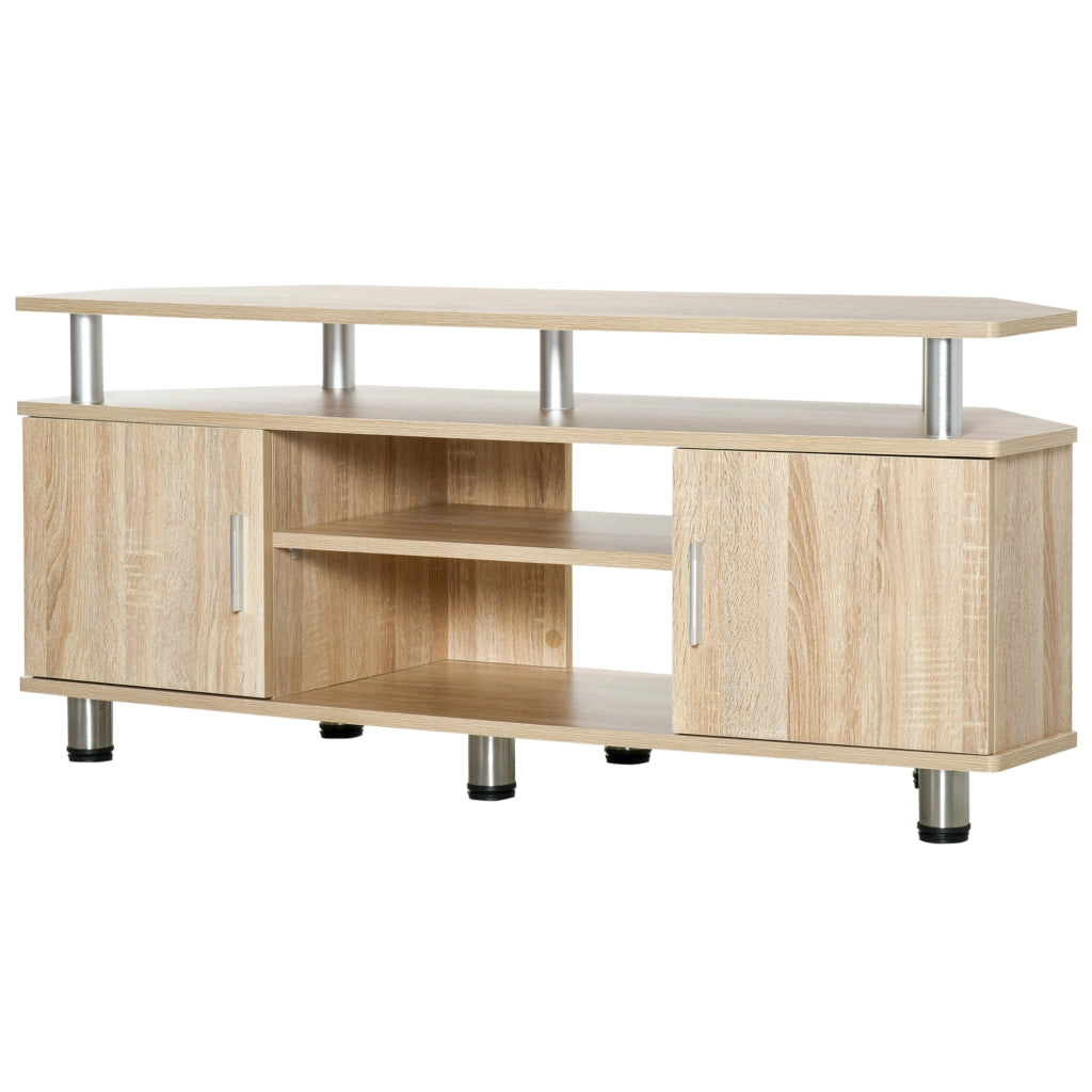 Mobile TV per televisori fino a 55 pollici con 2 ante e 2 ripiani ¨C Zephmum ¨C Roble 120x39.5x52 cm