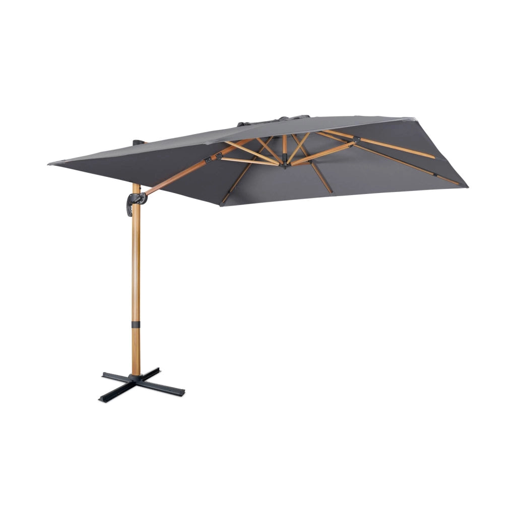 Ombrellone quadrato eccentrico, 3x3m, grigio