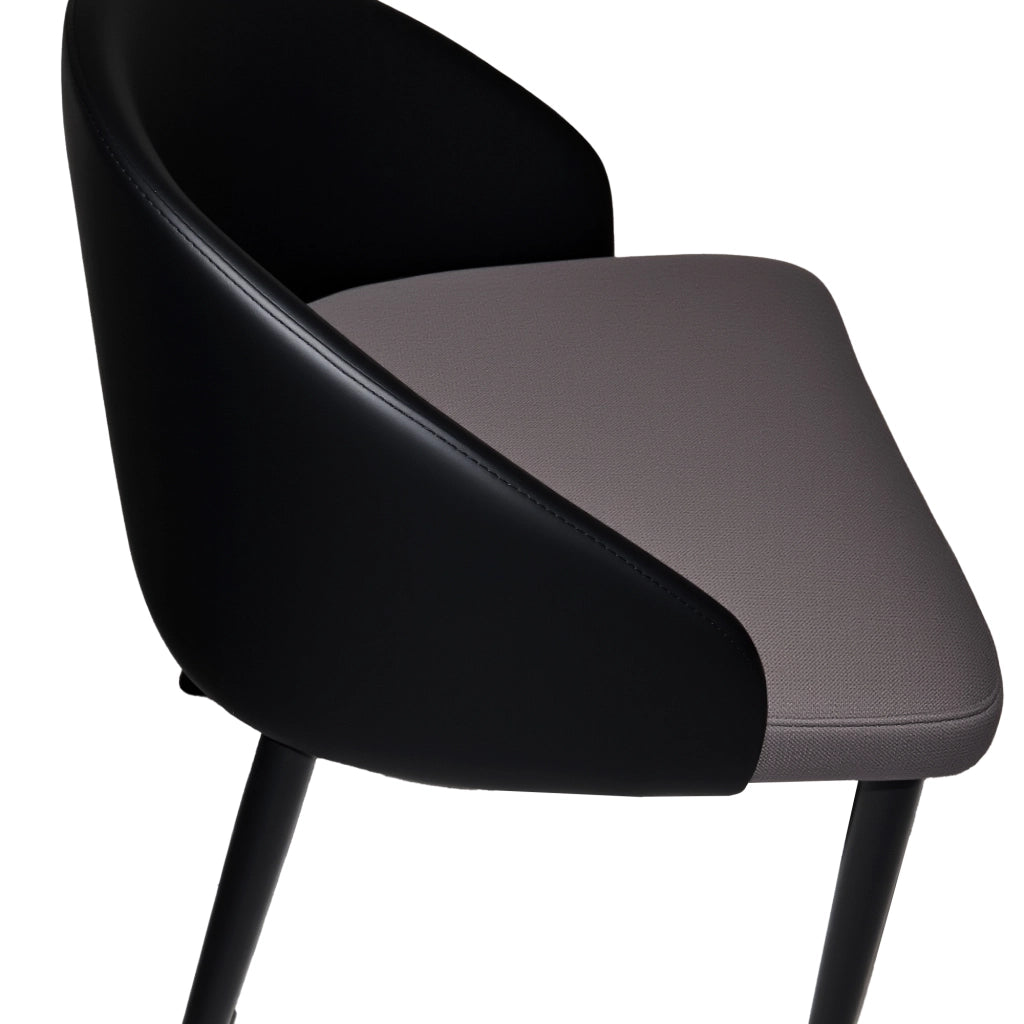 Sedia da Pranzo Set da 2 con Schienale Ergonomico e Piedini Antiscivolo in PU Grigio
