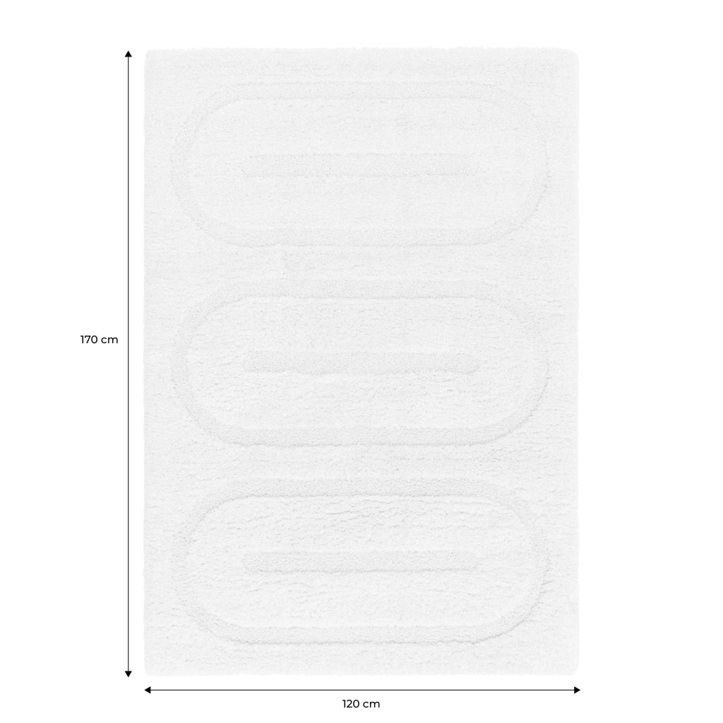 Tappeto da interno con motivi geometrici crema