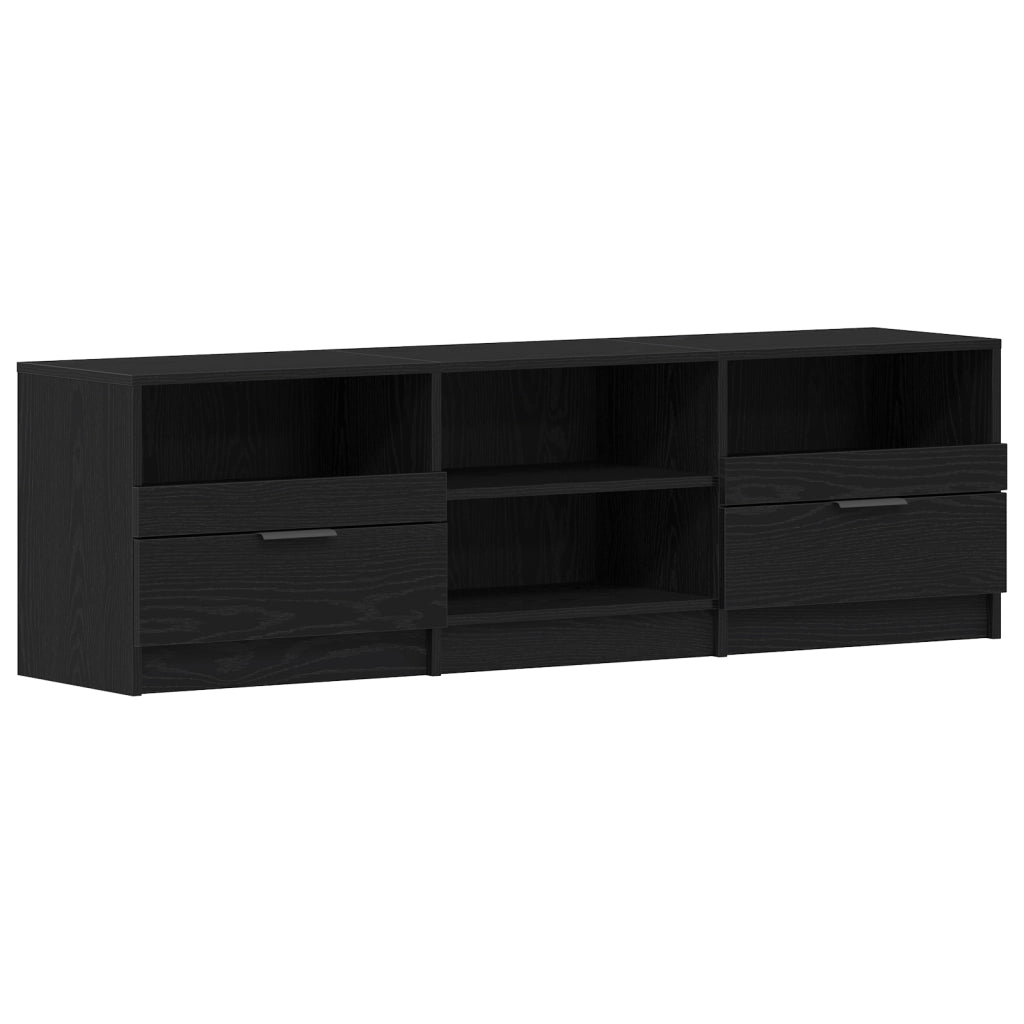 Mobile TV  Nero Rovere 150x33,5x45 cm Legno ingegnerizzato