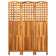 Divisorio Ambienti | Divider per stanze | Paravento a 3 Pannelli Grigio 121x2x170 cm in Massello Acacia