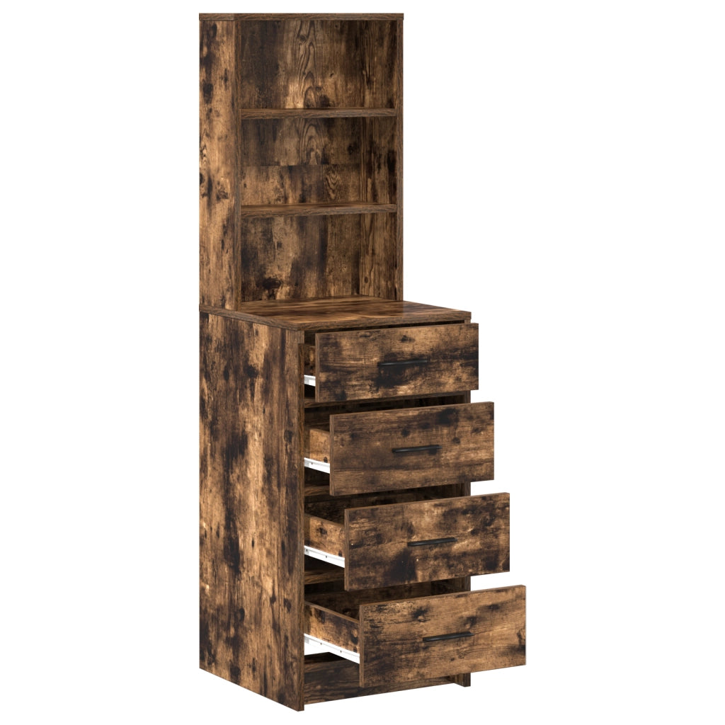 Highboard in Rovere Affumicato 40x41x135 cm in Legno Ingegnerizzato