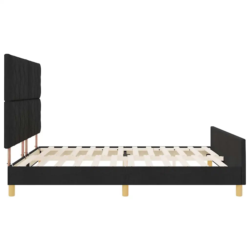 Struttura del letto con testiera Nero 180 x 200 cm Tessuto 3344825