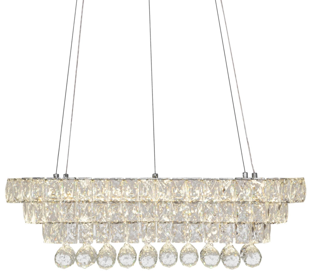 Lampada Da Soffitto Cristallo Led 102w Telecomando App417-cp